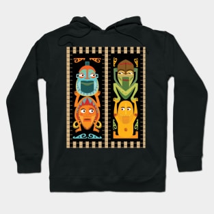 Tropical Hawaiian Polynesian Tiki Totems Hoodie